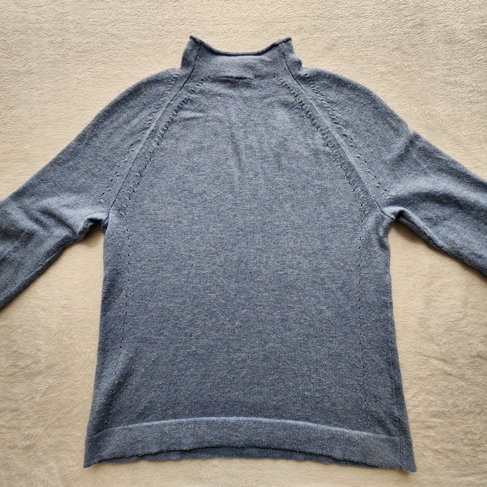 Gap Merino Wool Blend Knit Sweater Womens Large Blue Heather Soft Winter Cozy - Picture 14 of 15
